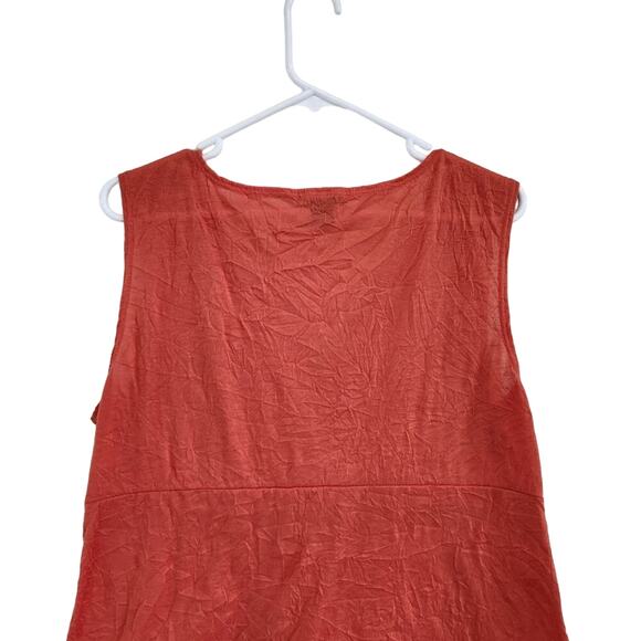 Style & Co Y2k Crinkle Texture Orange Floral Embroidered Fall Blouse Top Size XL - Picture 6 of 10